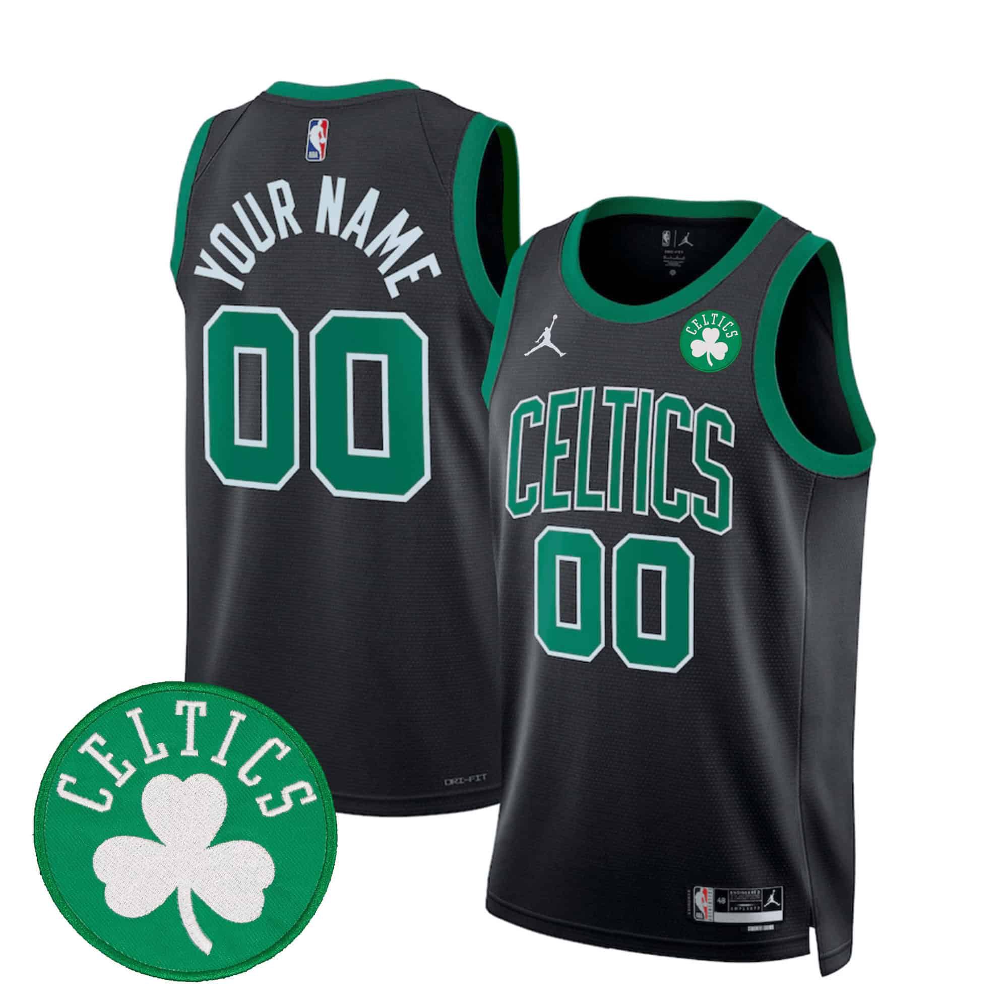 Men Boston Celtics Black 2024 Swingman Custom NBA Jersey->boston celtics->NBA Jersey